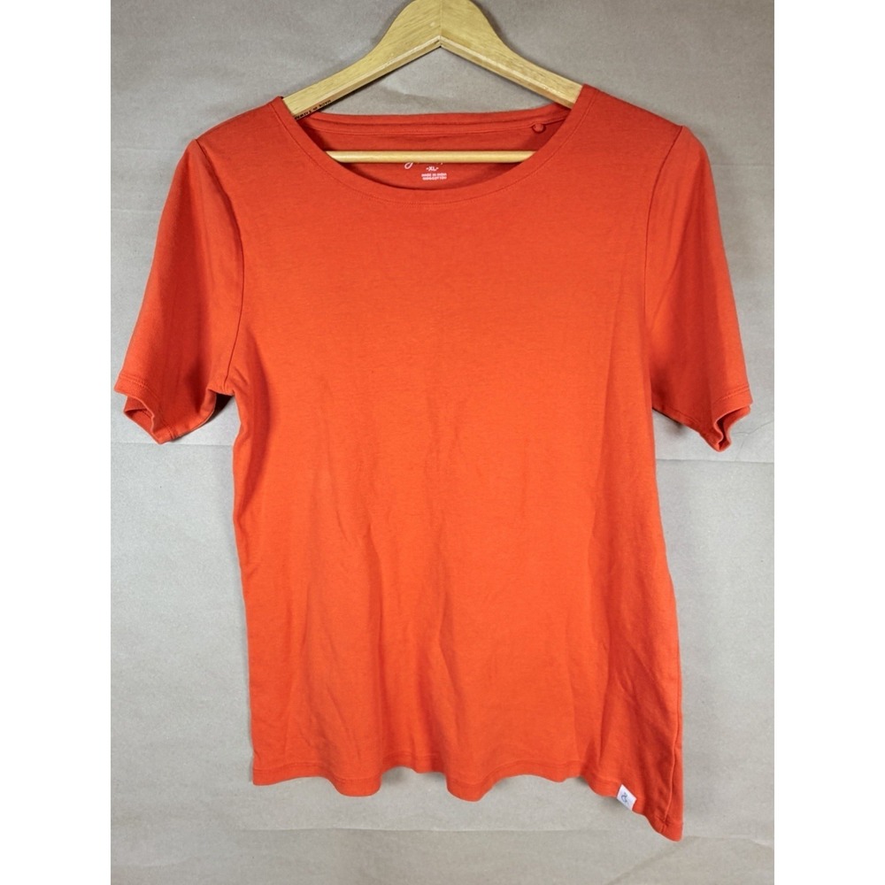 Yarn & Sea XL Orange T Shirt 100% Cotton Short Sleeve Made in India